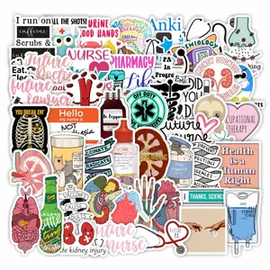 50 Stuks Verpleegkundige Accessoires Voor Werk Sticker Voor Thuis Notebook Dagboek Tafel Bagage Laptop Graffiti