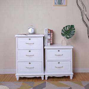 Commode moderne en bois blanche petites armoires <span class=keywords><strong>de</strong></span> <span class=keywords><strong>rangement</strong></span> chambre tables <span class=keywords><strong>de</strong></span> chevet <span class=keywords><strong>canapé</strong></span> table d'appoint - Product Image 3