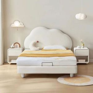 Daybed Modern Design Full Size Solid Wood Bed 1.5 Meters High Comfortable Cotton <b>Upholstery</b> for Bedroom - Product Image 1