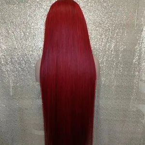 Gerades menschliches Haar kurze Spitzen-Vorperücken mit Frontal rot gelockt Vollspitzen-Perücke Premium rohe Herren-Perücken Remy Ikon jungfräuliches Haar