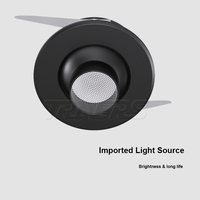 Mini spot lumineux rond en Aluminium, argenté, noir, taille 40mm, 3w