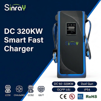 Chargeur rapide DC pour véhicules électriques 60/120/320KW Double pistolet CCS2 CHADEMO GBT OCPP1.6J WiFi 4G RFID IP54 -30°C 60°C Chargeur sur pied 10 pouces