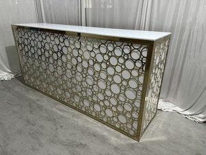 Comptoir <span class=keywords><strong>de</strong></span> bar moderne en métal doré et acier inoxydable Nouveau design Mobilier <span class=keywords><strong>pour</strong></span> événements et mariages <span class=keywords><strong>pour</strong></span> hôtels, restaurants et salles - Product Image 5