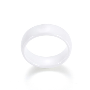 <b>Ceramic</b> <b>Ring</b> 6mm White And Black Simple Geometric Shape Unisex Jewelry Gift - Product Image 3
