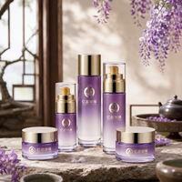 Ensemble d'emballages cosmétiques en verre de qualité supérieure avec flacons pompe rhomboïdes et pots à crème 120ml 80ml 40ml 50g 30g pour les soins de la peau