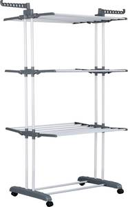 ท่อเหล็กขนาดเส้นผ่านศูนย์กลาง 16 มม. ไม่ใช่ 19 มม., ราคา 4.6 ดอลลาร์สหรัฐฯ, ราวแขวนผ้า 3 ชั้นแบบมีล้อ, ราวตากผ้า, รองรับการสั่งทำโลโก้ - Product Image 5