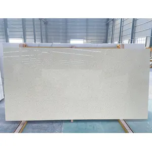 guang zhou sparkly crystal quartz stone 15mm light yellow granules solid surface bathroom countertops