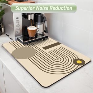 Tapis de drainage en terre de diatomées, motif à carreaux rectangulaires, séchage rapide, pour comptoir de cuisine, usage domestique - Product Image 3