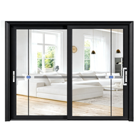 Porte coulissante à rupture de pont thermique, efficace en termes d'énergie NFRC, pour usage commercial et intérieur (chambre), en alliage d'aluminium, résistante aux intempéries, double.