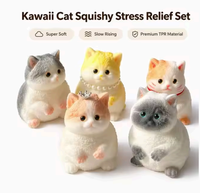Mainan Squishy Kucing Neinei Kawaii Super Lembut Maltose Slow Rising TPR Mainan Remas Bentuk Kucing