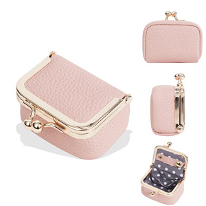 Porte-monnaie mini en cuir véritable pour femme, boîte de rangement portable pour bijoux, multifonctionnelle avec fermeture éclair et sangle chaîne, durable pour bagues et boucles d'oreilles - Product Image 5