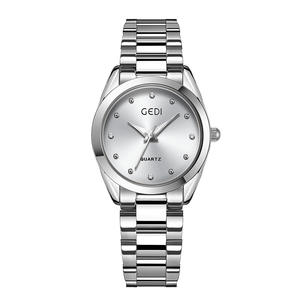 2025 nuevo reloj de mujer Retro esfera redonda elegante correa de acero inoxidable con cuarzo de diamante - Product Image 4