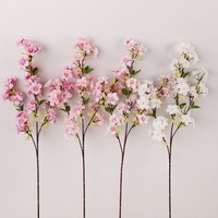 QIHAO Bunga Sakura Jepang untuk Pernikahan, Cabang Bunga Sakura Buatan Warna Pink dari Sutra untuk Dekorasi Rumah