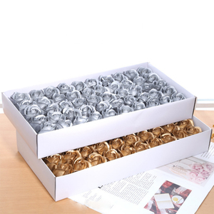 Offerta Speciale: <span class=keywords><strong>Bouquet</strong></span> di Fiori Artificiali da 5cm per Matrimoni, Decorazioni per San Valentino e Natale, Scatole Regalo con Rose di Sapone a 3 Strati Oro e <span class=keywords><strong>Argento</strong></span> - Product Image 3