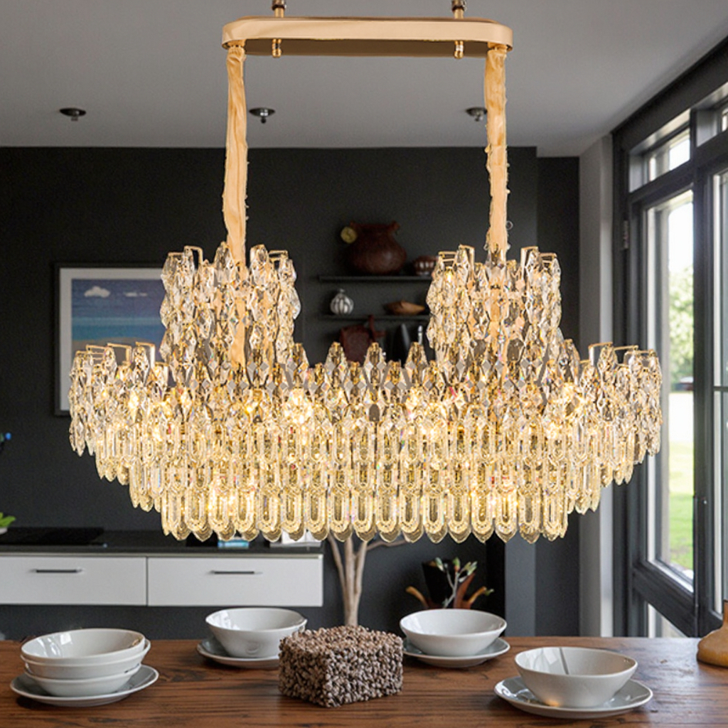 Luxury Modern Crystal Villa Pendant Iron Hotel Lobby Restaurant Hanging Light Livingroom Bedroom Decor Chandelier Light · image 4
