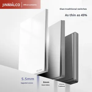 Jinmai 86 Enchufe de Pared Ultrafino Empotrado Color Gris Cielo con Carga Rápida USB, Material de PC Ignífugo y Resistente al Fuego - Product Image 2