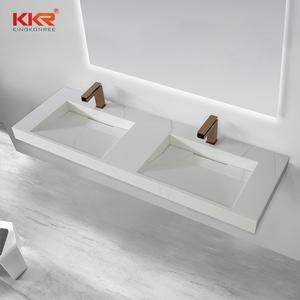 Lavabo de Superficie Sólida de Estilo <span class=keywords><strong>Antiguo</strong></span> para Baño, Mueble Combinado con Lavabo Montado en la Pared, Sin Necesidad de Pintura - Product Image 3
