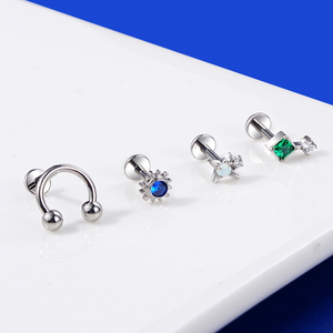 Toposh Fashion Bijoux de piercing interne en titane ASTM F136 pour femmes : labrets, clous d'<span class=keywords><strong>oreille</strong></span> et anneaux de nez - Product Image 2