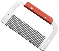 Coupe-frites ondulées en acier inoxydable 304 avec manche ergonomique en bois pour légumes et frites décoratives