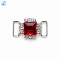 Connecteur de bikini en cristal rouge moyen, boucle de maillot de bain ornée de strass pour la compétition NPC IFBB