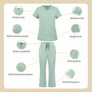 Divise Infermieristiche Personalizzate con Logo, Set a Maniche Corte in Tessuto Elasticizzato, Uniformi Mediche per Donne - Product Image 3