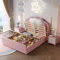 Lit mural moderne de luxe pliable pour chambre d'enfant, ensemble de meubles en bois, lit mezzanine princesse et prince, cadre de lit en métal pleine hauteur, taille Queen