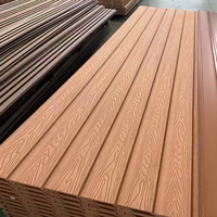 Panneau mural extérieur anti-UV en WPC, revêtement mural composite en PVC à grain de bois, imperméable et ignifuge pour entrepôt et usage domestique