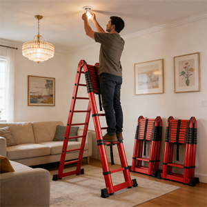 <span class=keywords><strong>Escalier</strong></span> de grenier télescopique rétractable électrique automatique en alliage d'aluminium, ascenseur dissimulé, sûr pour toute la famille - Product Image 6