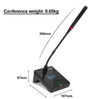 DR666 Système de microphone d'accès sans fil à col de cygne de haute qualité sonore 2 canaux Vente à chaud de matériel métallique Utilisation pour la conférence