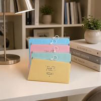Pochette A4 zippée en plastique pour documents, classeur de rangement pour lettres, pochette extensible A4 en plastique avec fermeture éclair pour documents