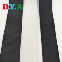 Usine En Gros Polyedter Latex 1.5cm - 5 cm Tricot Blanc/Noir Tricoté Bande Élastique pour Vêtements Vêtement