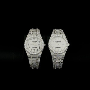 Nouvelle arrivée Montre-bracelet mécanique chronographe de luxe pour homme en acier inoxydable 43 mm Sport Verre Mode Affaires Diamant Moissanite - Product Image 1