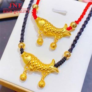 Or alluvial comme droit comme pluie carpe coude pendentif femme niche tour de cou bonne chance continu Koi petit <span class=keywords><strong>poisson</strong></span> <span class=keywords><strong>rouge</strong></span> collier approvisionnement - Product Image 2
