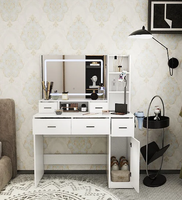 Table de toilette intelligente de conception nouvelle avec tiroirs et armoire de rangement, coiffeuse avec coussin de maquillage pour la chambre à coucher