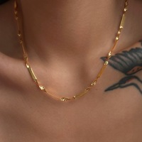 Collier en acier inoxydable YW Fashion avec chaîne torsadée en os de serpent, ensemble de mode pour femmes