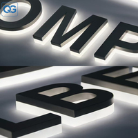Livraison rapide, enseigne commerciale extérieure personnalisée en acrylique rétroéclairée par LED 3D, éclairée par LED, pour la publicité de la marque de l'entreprise, devanture de magasin