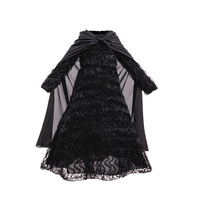 Ensemble de costumes de sorcière d'Halloween pour filles, robe noire pour fête, costume de vampire pour enfants, robe de cosplay