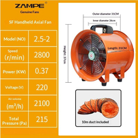 Ventilador Axial Industrial Portátil de 0.37kW, Soplador de Alto Flujo de Aire con Ducto Flexible de 10m