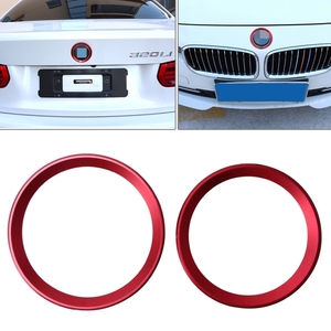 2 unids/set de pegatina de anillo de decoración de aleación, decoración de anillo de logotipo delantero de coche, anillo de emblema de capó embellecedor de cubierta trasera para <span class=keywords><strong>BMW</strong></span> serie 3/5 - Product Image 3
