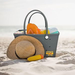 Sac à main de plage en EVA imperméable pour femmes, avec logo personnalisé, nouveau design, 3-6L, bouton, deux compartiments, sac à main de maquillage, promotions - Product Image 6