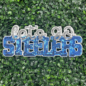 Il Team personalizzato di Patch di paillettes con grandi lettere lascia <span class=keywords><strong>andare</strong></span> i capi Niners steelps le toppe per la borsa di abbigliamento sportivo - Product Image 1