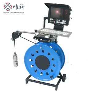 深圳维卡姆钻孔摄像机360度旋转100米电缆水下摄像机带深度计数器功能