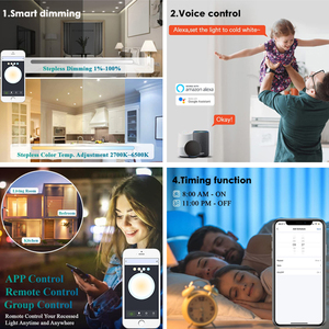 Tuya điều khiển thông minh rgbcw <span class=keywords><strong>Dimmable</strong></span> Alexa Google nhà <span class=keywords><strong>Wifi</strong></span> điều khiển tuôn ra gắn kết Trang chủ trang trí RGB thông minh <span class=keywords><strong>LED</strong></span> trần Bảng điều chỉnh ánh sáng - Product Image 6