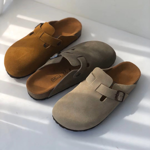 Nuevas tendencias 2026: Zuecos y mules unisex de diseñador de alta calidad en gamuza genuina, zuecos de corcho para mujer y pantuflas de cuero. - Product Image 1