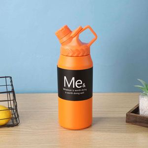 Me& Orange <b>Plastic</b> Water Bottle With Lid Portable Minimalist Design For Travel - Product Image 1