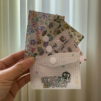 Sobre de PVC Impermeable para Regalo, con Diseño de Dibujos Animados y Cierre de Botón