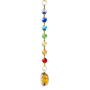 Colgante de cristal atrapasoles colorido cristal piedra adornos coche colgante jardín - Product Image 5
