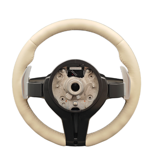 Volante Personalizado de Cuero Beige con Marco de Fibra de Carbono Forjada para <span class=keywords><strong>BMW</strong></span> M F06 F10 F20 F21 F30 F32 F36 M3 F15 F80 F82 E70 E71 E90 X1 X3 - Product Image 2