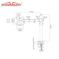Fourniture professionnelle 180 degrés pivotant Max VESA 100*100mm support de moniteur unique autres accessoires informatiques