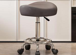 Silla de Salón de Belleza Exclusiva, Silla de Recepción, Taburete Alto con Ruedas Giratorias y Elevación, Taburete para Peluquería - Product Image 4